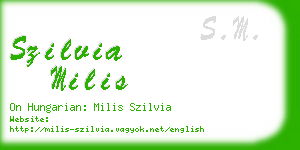 szilvia milis business card